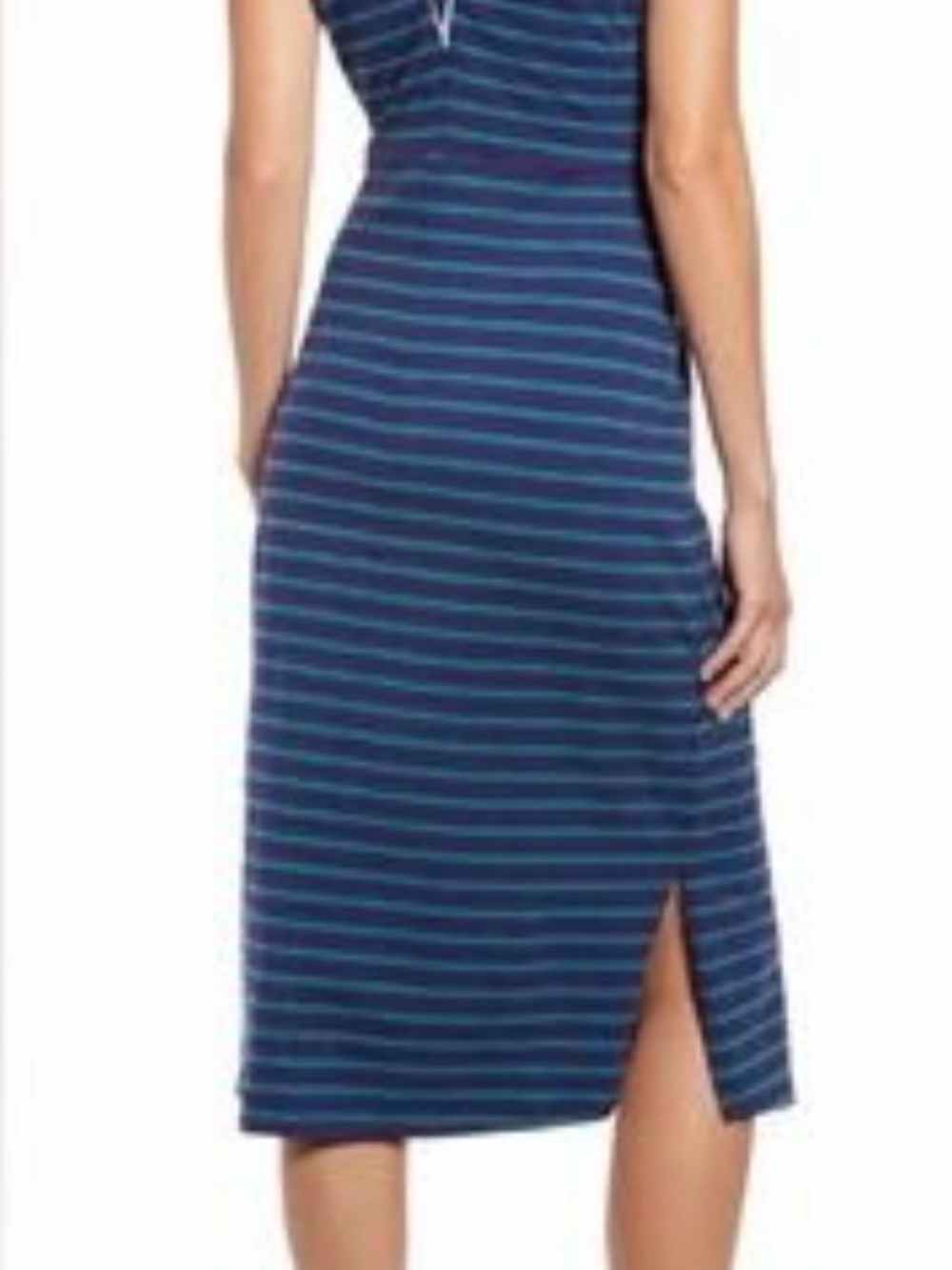Tommy Bahama Navy, Teal & Cream Striped dress - Picture 3 of 8